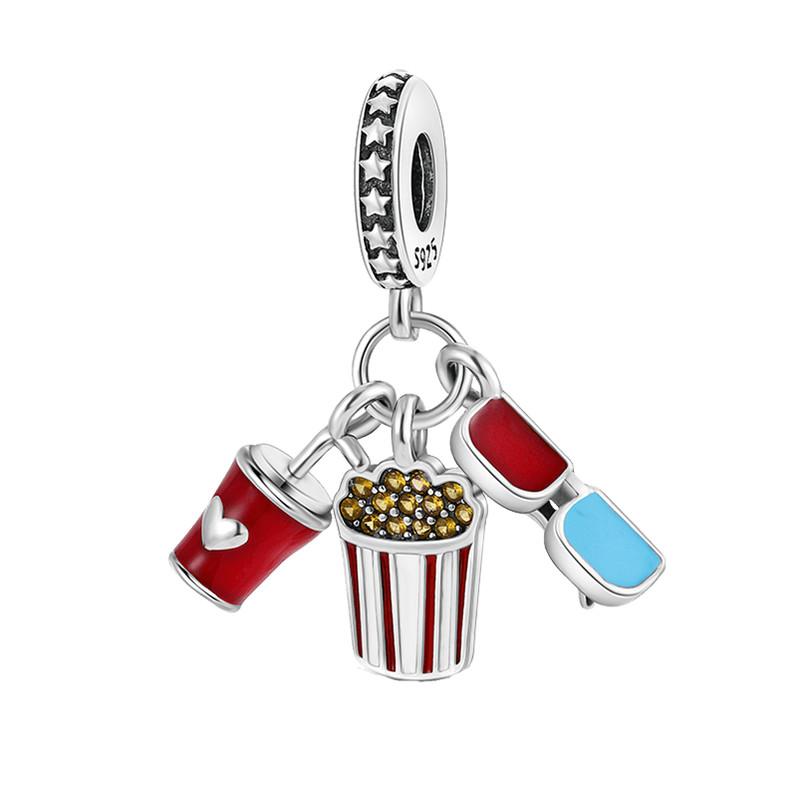 New Food Fruit Dessert Charms Fit Pendant Original Bracelets Copper Cake Strawberry Cherry Avocado Beads Diy Pendant Jewelry