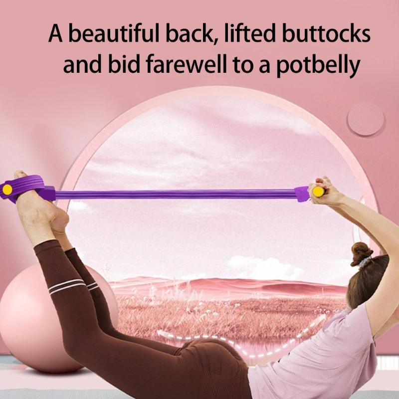 Multifunctional Tension Rope 4 Tube Design Gym Accessory Pedals Ankle Pullers for Training Leg Pulls Yoga Stretching