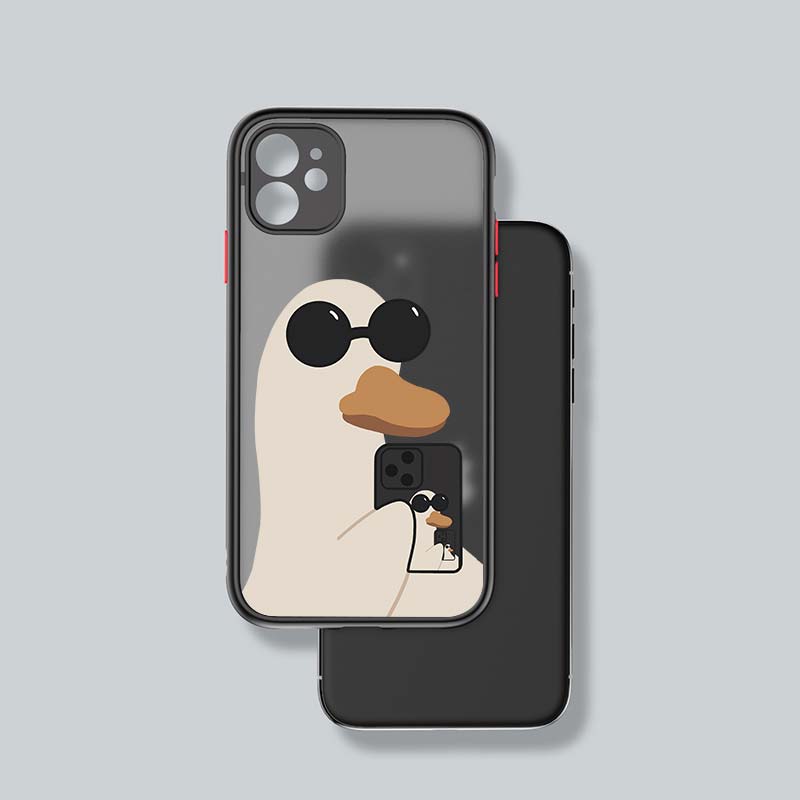 Husă de telefon drăguță fată băiat cuplu rațe pentru iPhone 14 13 12 11 Mini XS XR X Pro MAX 8 7 6 Plus husă TPU mată translucidă