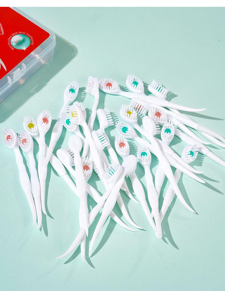 20-Piece Mini Burst Bead Toothbrush Travel Set: Portable Disposable Cleaner with Toothpick