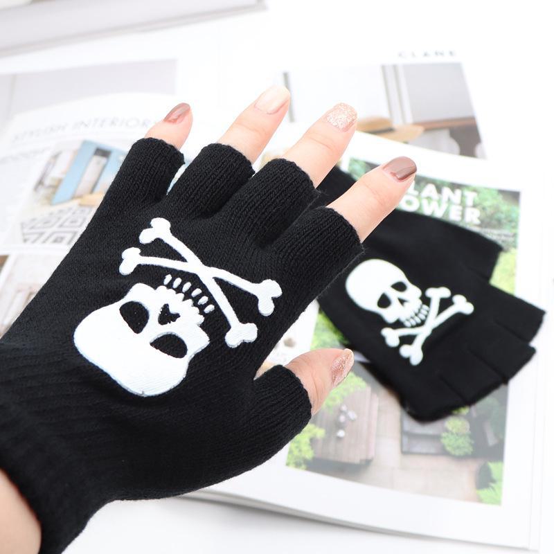 Herren Lustige Totenkopf-Klaue Fingerhandschuhe - Kreative Mode für Herbst und Winter