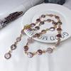 14-15mm Irregular Light Purple Baroque Pearl Necklace 71-80cm Sweater