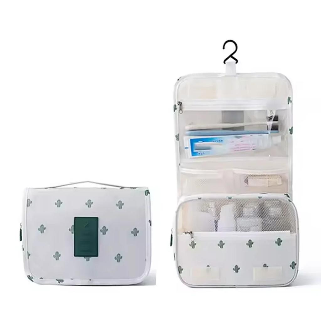 Bolsa de viagem multifuncional com gancho para lavagem, bolsa de armazenamento de cosméticos, artigos de higiene pessoal à prova d'água, organizador de beleza, bolsa de armazenamento para banheiro feminino