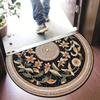 Retro Semi-circular Floor Mat, Entrance Foyer Carpet, Dirt-resistant and Easy-to-maintain Floor Mat