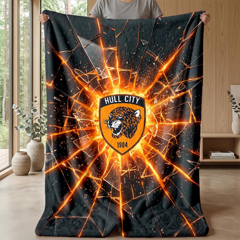 Hull City Football Print Flannel Blanket, Soft Warm Lightweight Throw Blanket for Sofa Bed Camping