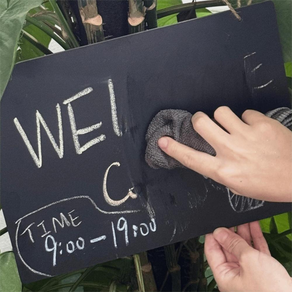 With Rope Hanging Chalkboard Sign Wooden Message Board Hanging Display Plaque  Home Decor