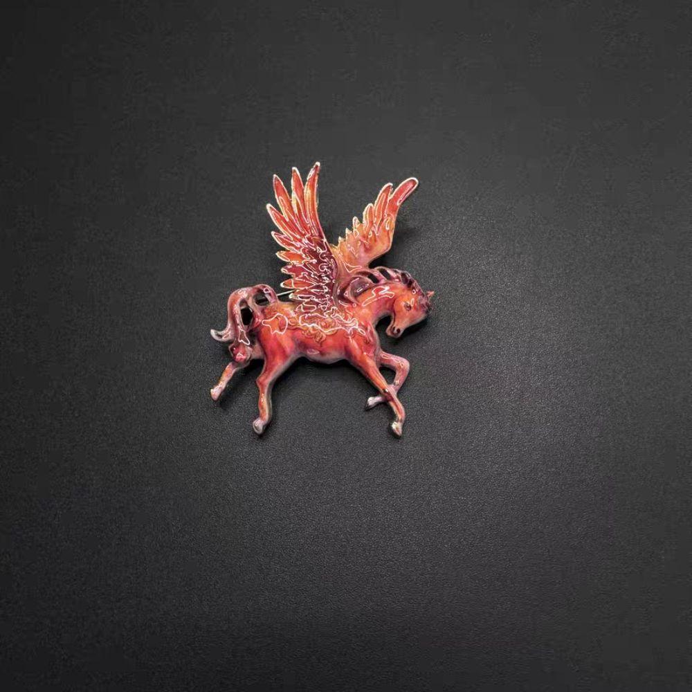 Light Luxury Zodiac Horse Badge Pin Chinese Style New Year Chest Flower Vintage Horse Brooch  Coat
