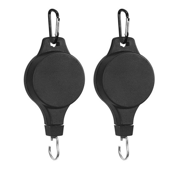 

2 шт. подвесная корзина для хранения, устойчивая, практичная, легко подвешиваемая, подъемная конструкция, подвесные крючки, крючки для цветочных горшков чёрный