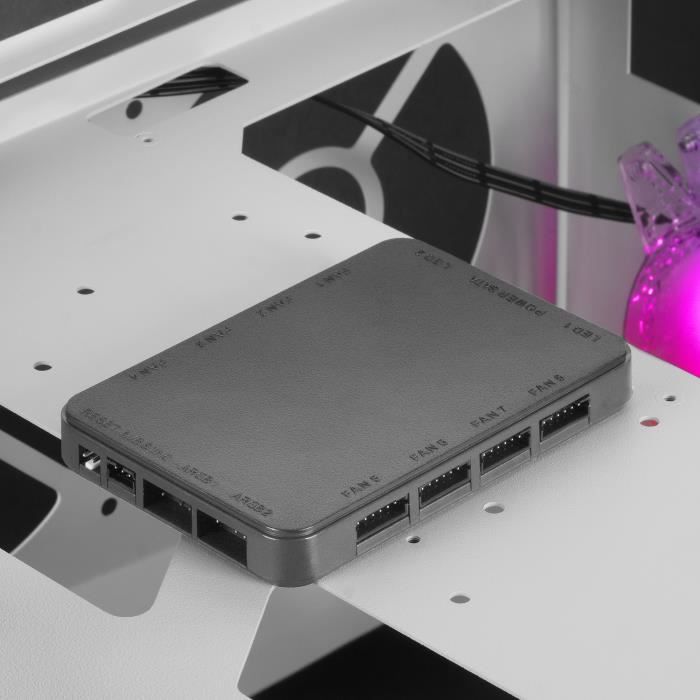 Mars Gaming MC51 Blanc - Boîtier De Jeu PC ATX - Double Verre Trempé - 5 Ventilateurs RGB 12cm
