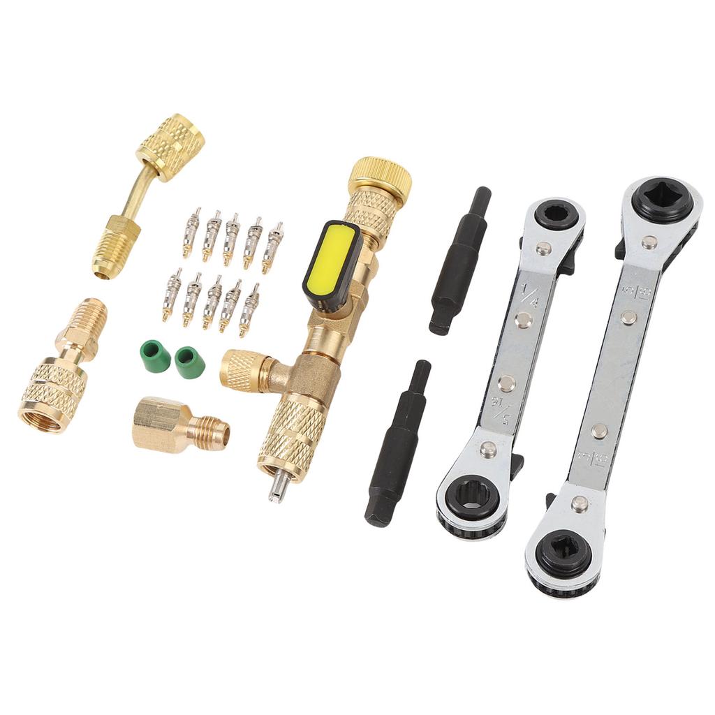 Valve Core Remover Installer and HVAC Service Wrench Set SAE 1 4in 5 16in Interface Valve Core Removal Installation Tool