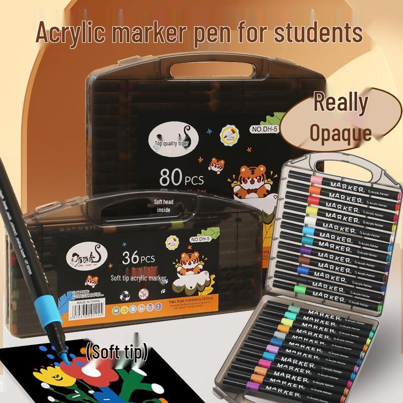 Dingdinghu Soft Tip Acrylic Graffiti Brush Marker for Kids