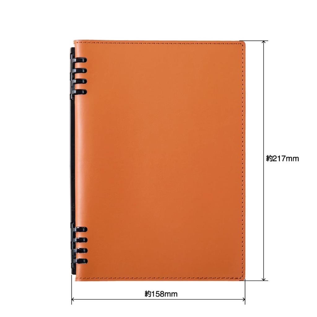 King Jim Teflaine Leather Fest U Synthetic Leather Ring Notebook, A5, Black, 9854TELU-BK