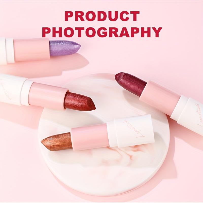 Shiny Lipstick By Gel Lipstick with Luminous Finish, Suitable for All Skin Types, Available in Berry, Brown, Pink, and Purple Hues