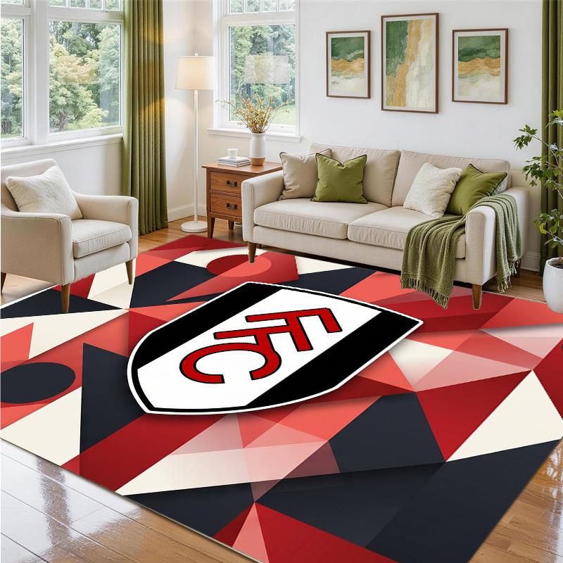 Fulham Voetbal Design Kristalfluweel Tapijt Zacht Decoratief Matje voor Slaapkamer Entree