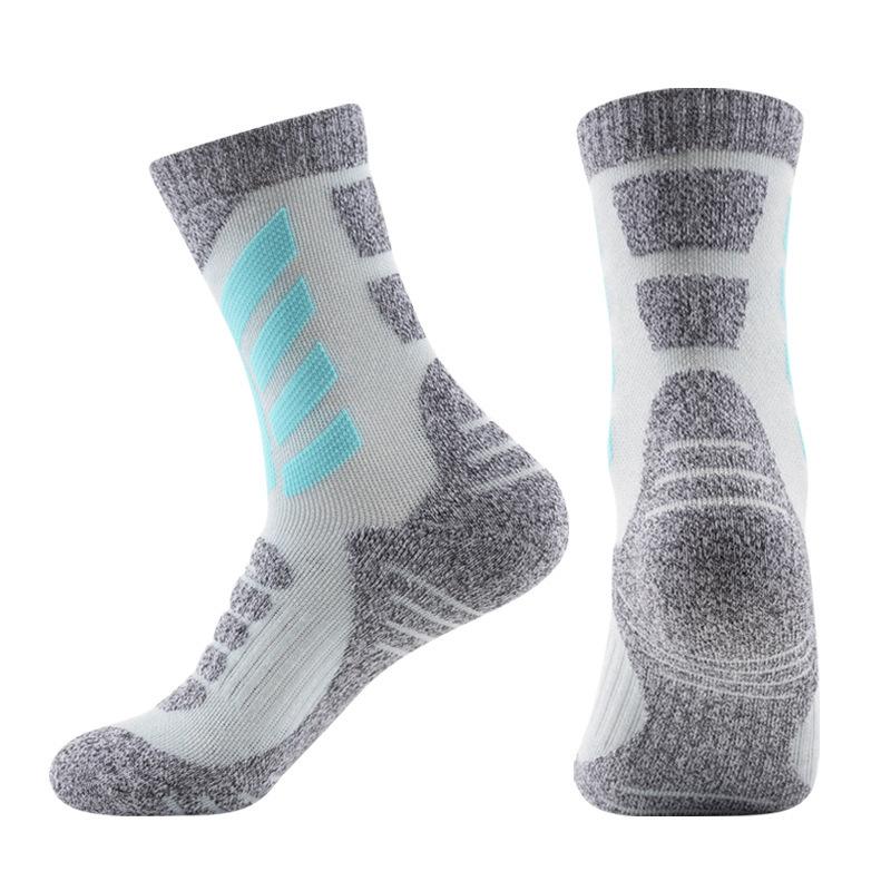 

Женские лыжные носки до середины икры, термоноски с махровым плетением, нескользящие, для зимних видов спорта, сноубординга и пешего туризма небесно-голубой