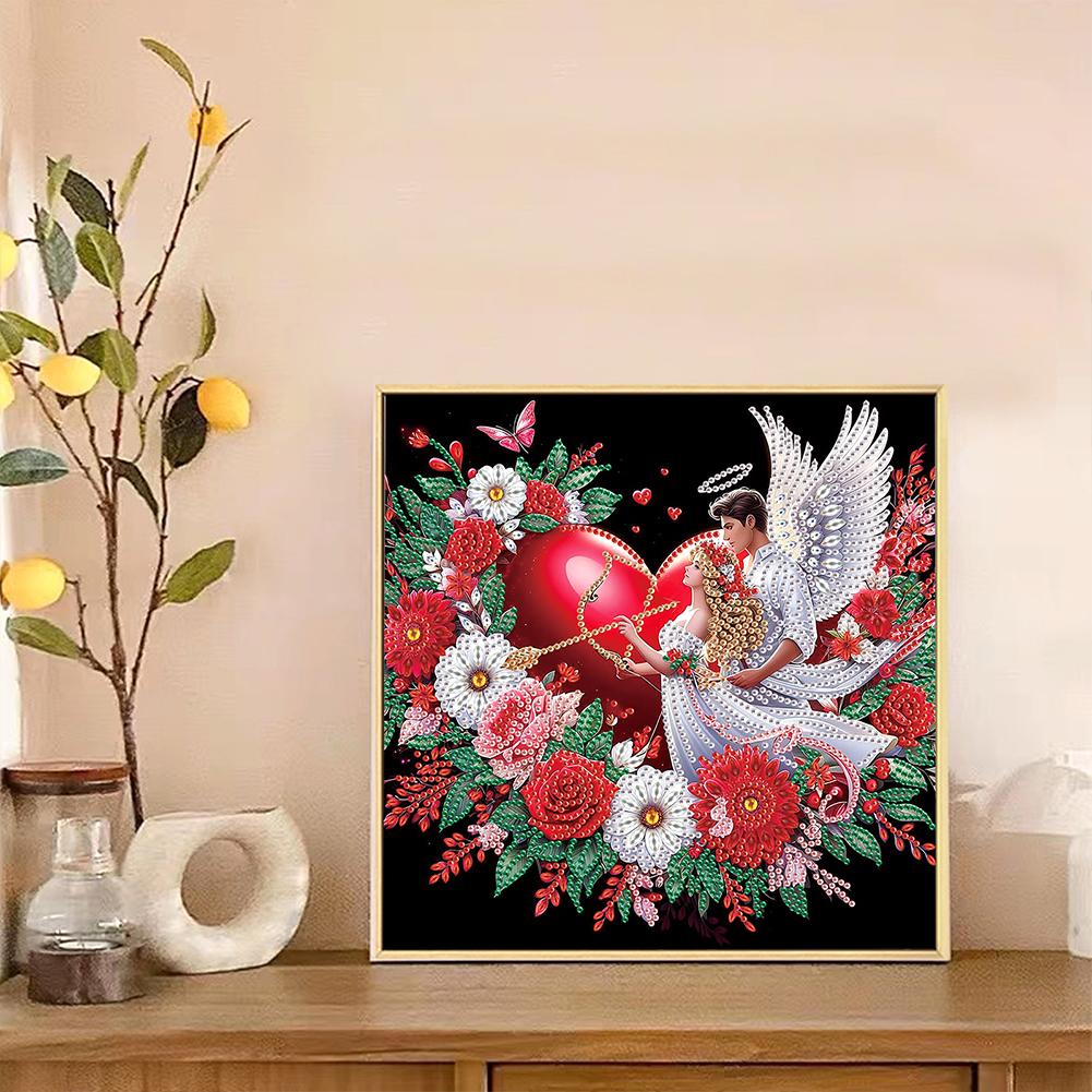5D DIY Partial Special Shaped Drill Diamond Painting Kit Love Heart Decor30x30cm