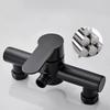 Black Stainless Steel Bathroom Shower Bathtub Faucet Wall Mounted Hot and Cold Water Mixing Valve Nozzle Bathroom Faucet