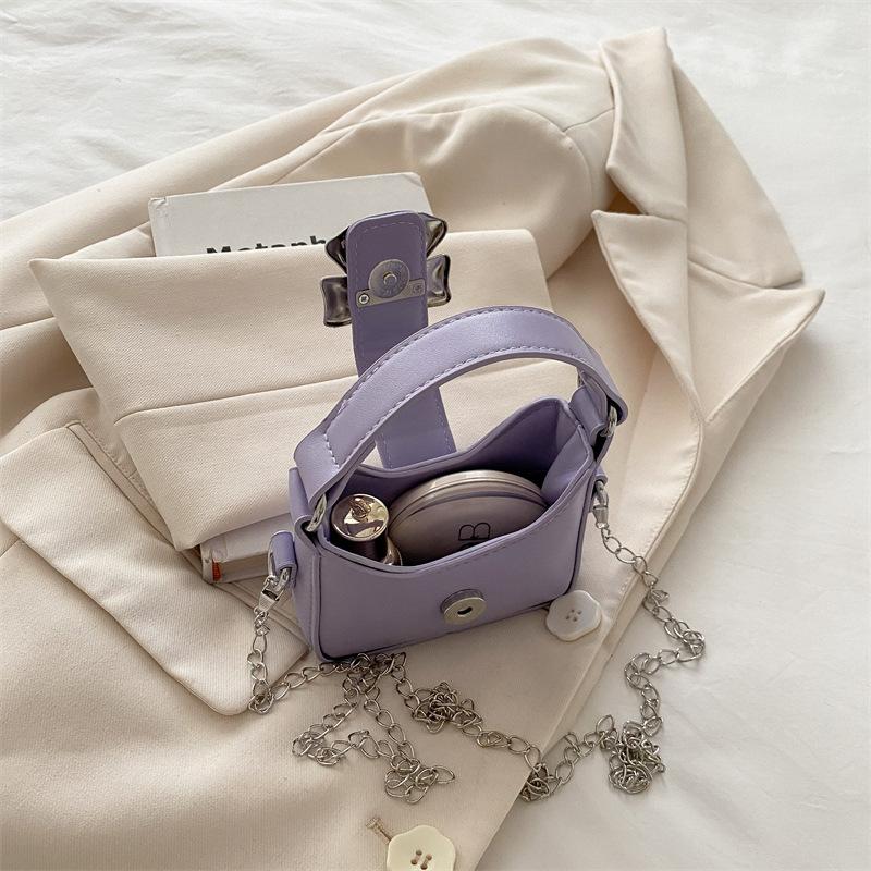 Korean Version Bow Children's Handbag] Autumn New Children's Shoulder Messenger Bag Girl Style Chain Mini Bag