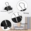Multicolor Binder Clip Set: Long-tail, Black Metal Clips for Stationery & Paper