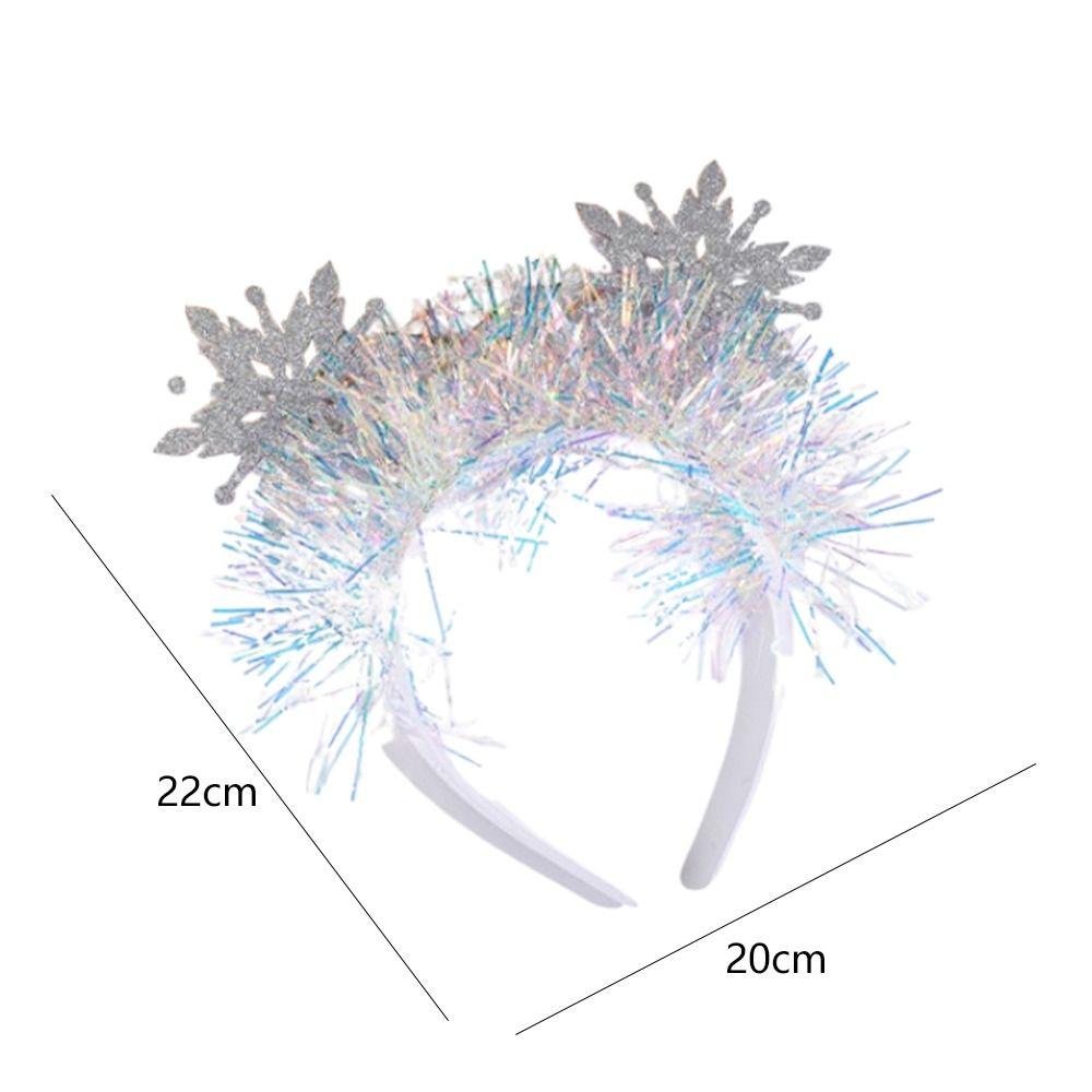 Wear-resistant Christmas Snowflake Headbands Color Ribbon Cosplay Headbands Holiday Decor