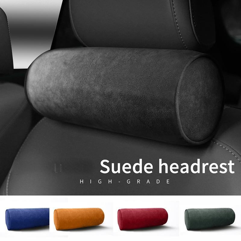 Top Suede Car Neck Headrest Pillow Cushion Support for Mercedes Benz A B C E GLA GLB GLC GLE Class W204 W205 W206 W166 W213 W177