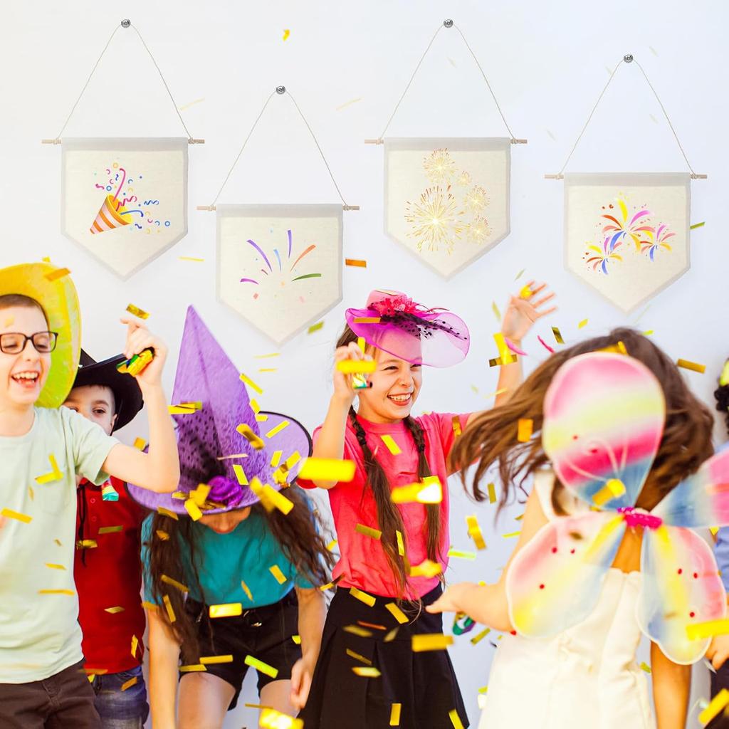 12 PCS Canvas Banners Wall Hanging Brooch Jewelry Storage Case Stand Enamel Pin Display, Sublimation Blank Banner,Holder Earrings Necklace Pin