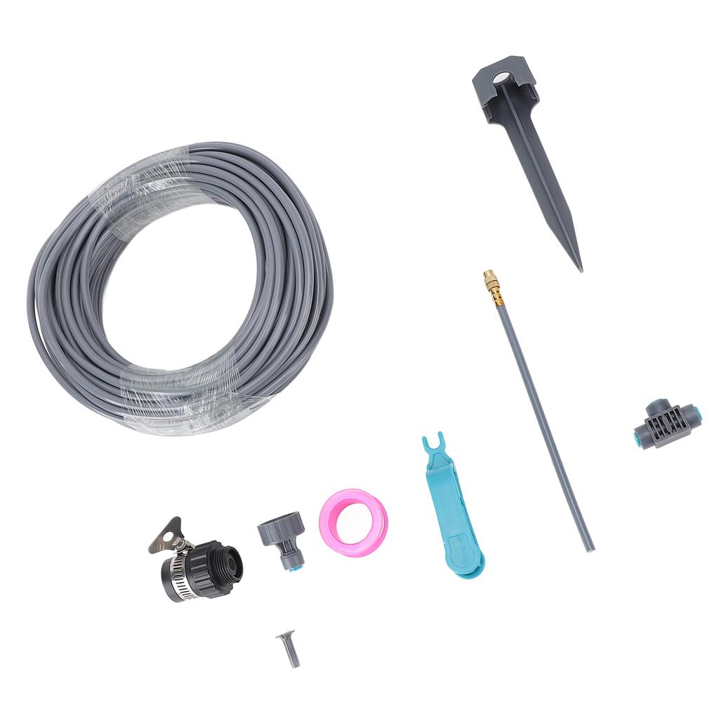 Garden Watering Misting System 82FT 4/7 PVC Hose Drip Irrigation Sprinkler Kit with Quick Connectors for Greenhouse Plant Lawn