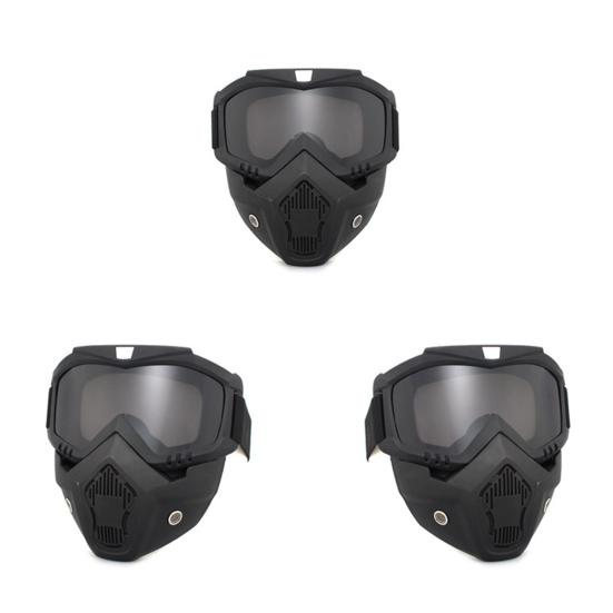 2Pcs Outdoor Cycling Goggles with Detachable Face Guard UV Protection Windproof Men Skiing Snowboarding Motorcycle Bike Sports Glasses
