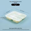 MOLUONA 3-Compartment Disposable Food Containers, Rectangular with Lids