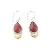 Natural Black Rhodonite Gemstone 925 Solid Silver Jewelry Handmade Earrings 1.5" EE-162-19