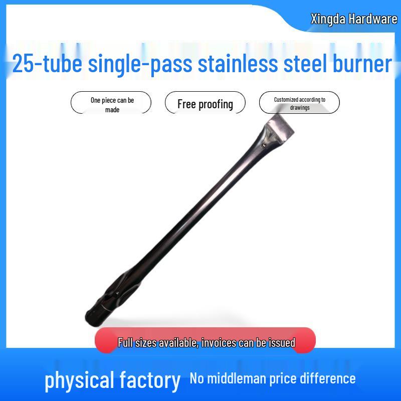 25-Tube Stainless Steel Single-Pass Barbecue Grill Burner Accessory