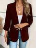 Women's Slim Fit Blazer Jacket, Single Breasted Formal Office Coat with Notch Lapel, Casual Business Suit for Ladies