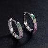 Colorful Synthetic Zircon Circular Earrings, Minimalist Design, Suitable for Exquisite Jewelry In Daily and Leisure Occasions