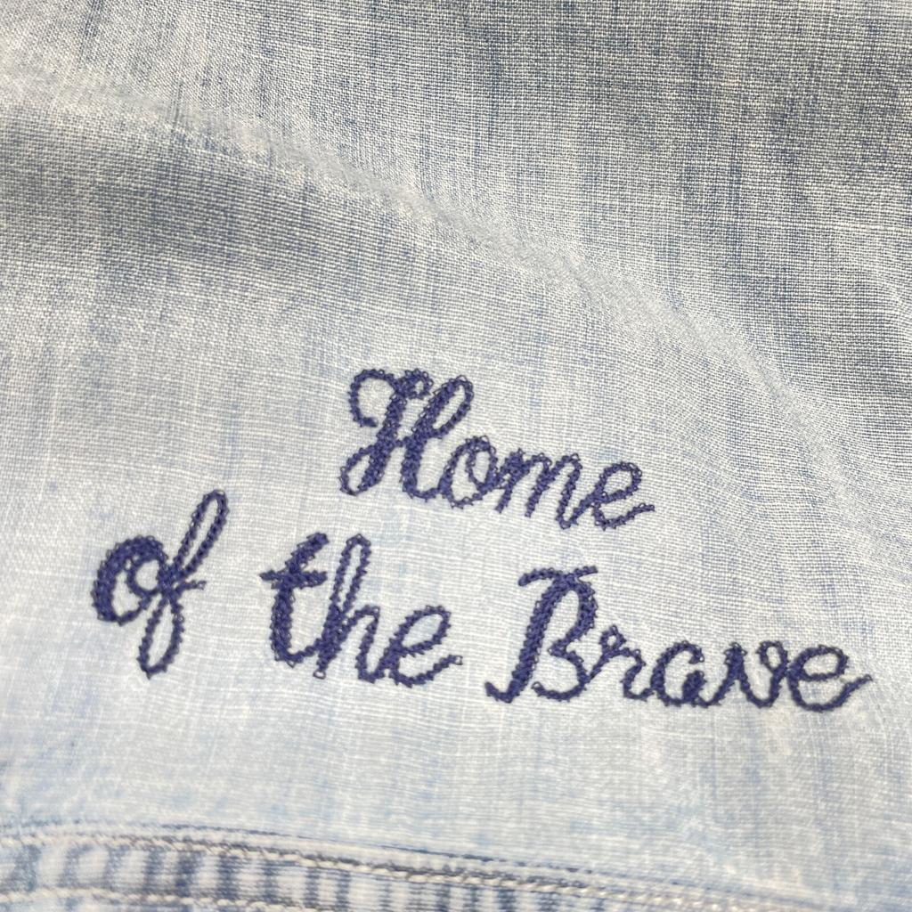 POLO RALPH LAUREN Blue back embroidered denim shirt tops M Light blueUsed