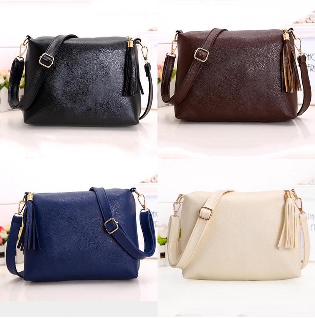 Colorful Pu Leather Women's Cross Body Bag With Tassels Small Size For Everyday Use