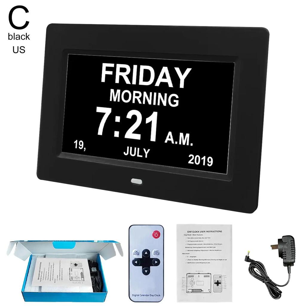 7 zoll Großen Bildschirm Display Digitalen Kalender Tag Uhr 8 Sprachen Zeit Datum Monat Jahr Demenz Uhren Für Senioren Alte Peo i5J8