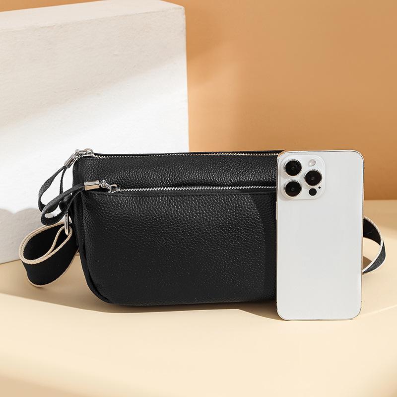 Leather Women's Bag, Fashionable and Versatile, Casual Single-shoulder Crossbody Bag, Cowhide Bag, Commuting Bag