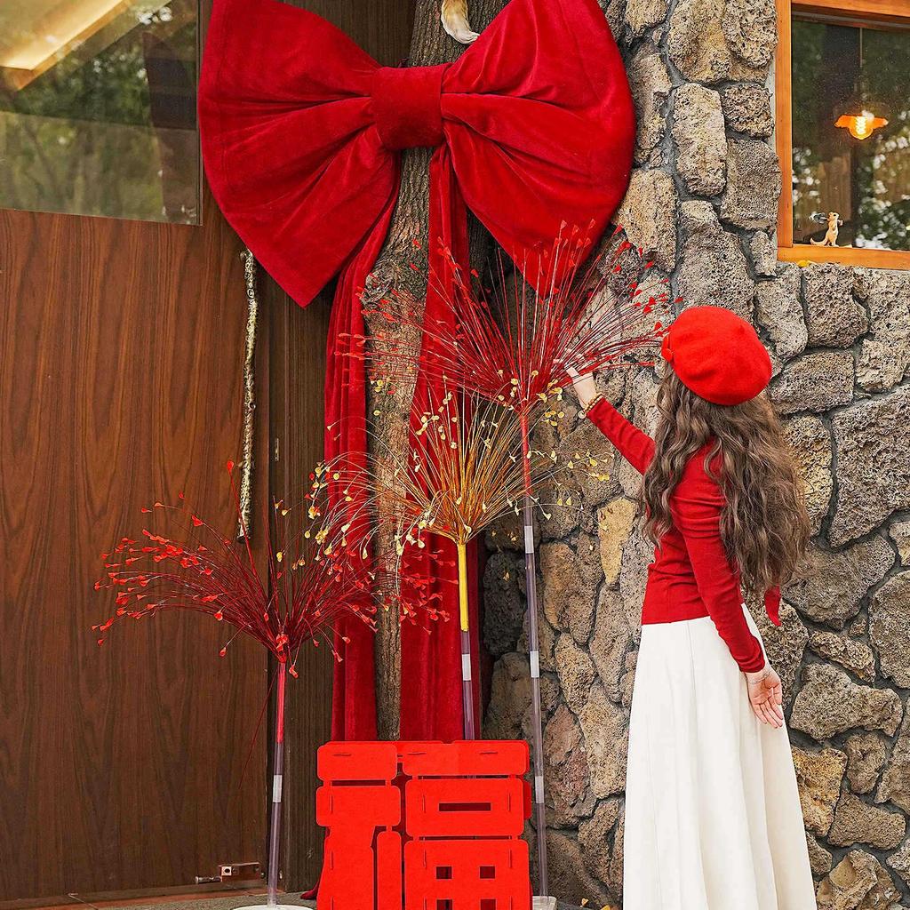 Red Velvet Bowknot: Large New Year & Christmas Decoration for Mall & Photo Background
