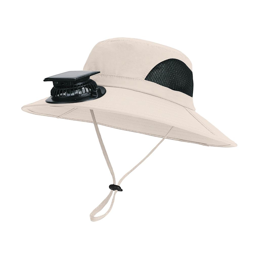 Outdoor Mountaineering Fishing Sun Hat With Large Solar Fan