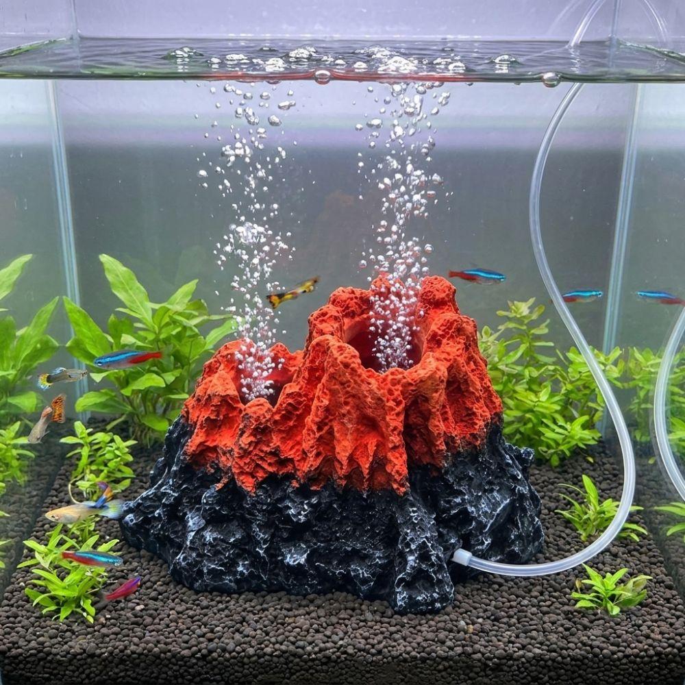 Natural Style Volcano Oxygen Pump Decor Resin Fish Tank Air Pump Volcano Mini Aquarium