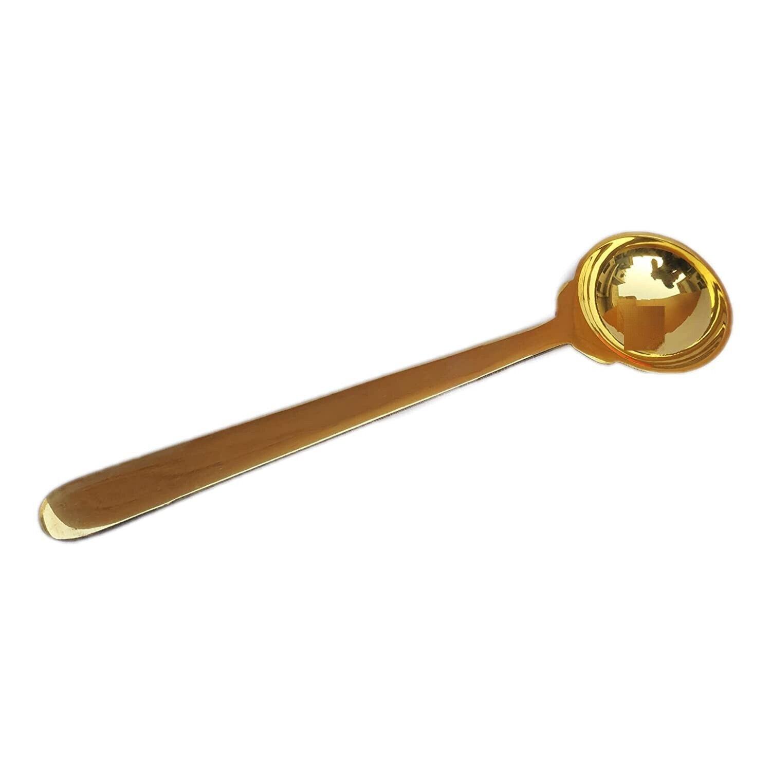 

Indian Traditional Simple Brass Big 26 cm Ladle Serving Karchi For Kitchen CN685-2%