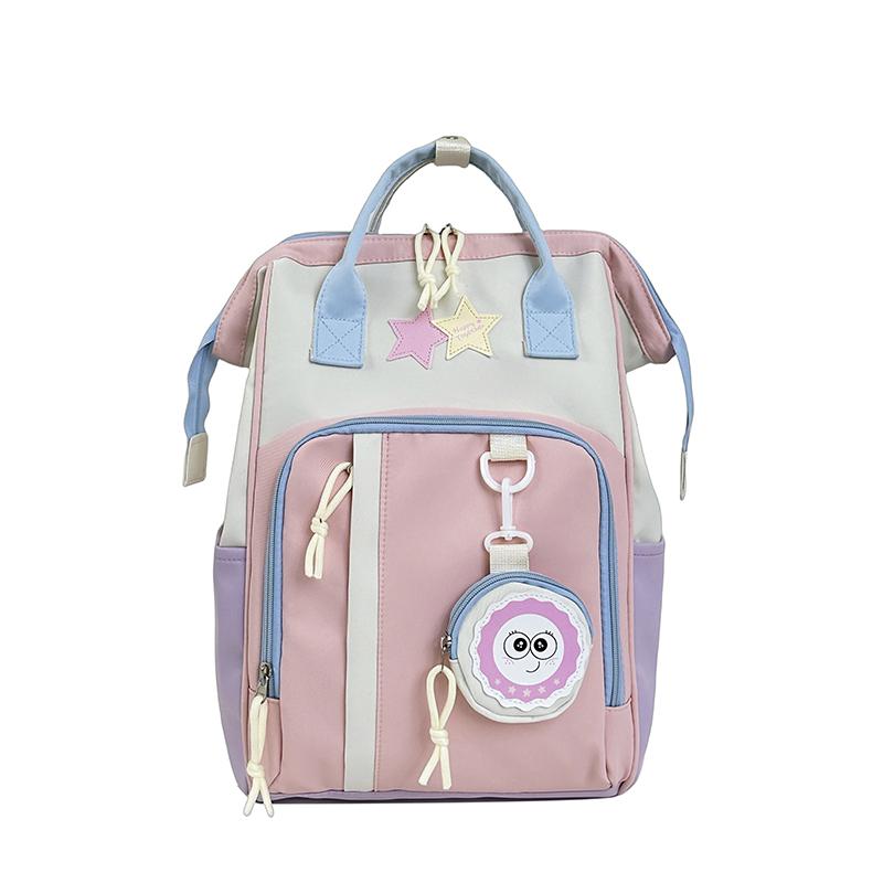 Color Block Student Schoolbag Large Capacity Multi-functional Travel Backpack