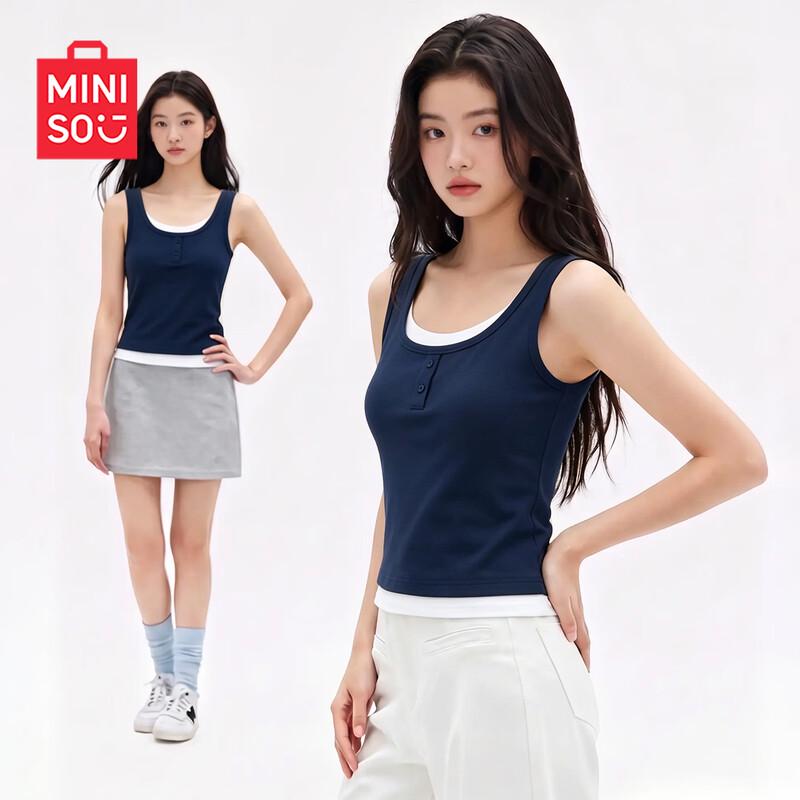 MINISO Women s Slim Fit U-Neck Sleeveless Camisole S