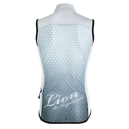 Lion De Kapelmuur Stretch Wind Vest Gilet, Windproof, Water-Repellent, Pocketable, Gray, XL