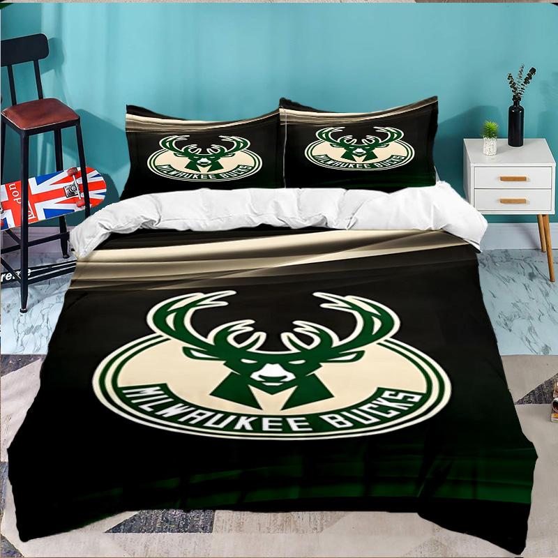 Bucks Team Logo 3pcs Bedding Set,Including 1pc Duvet Cover And 2pcs Pillowcases Perfect Gift for Christmas,Ideal for Bedroom, Dormitory