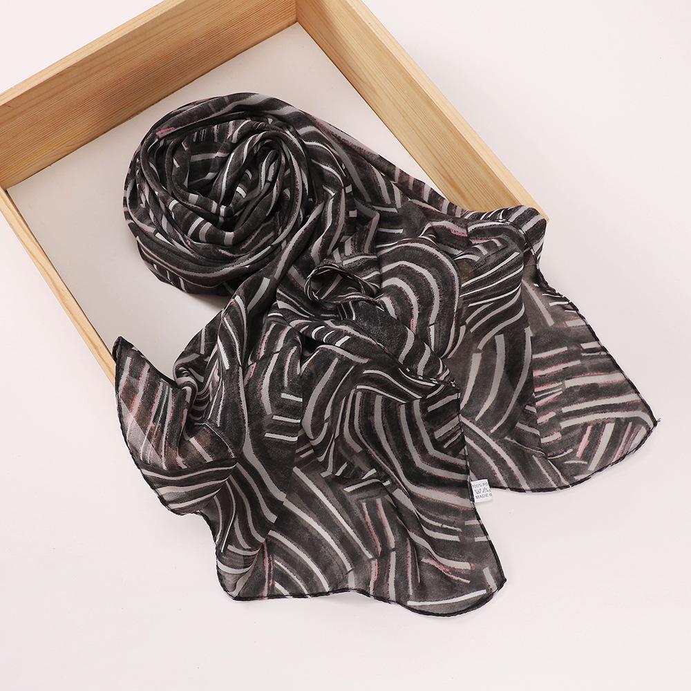 New Printed Hijabs Shawl Bubble Chiffon Hijabs Woman Design Flower Shawls Muslim Scarves Headscarf Wraps Turbans Long Scarves