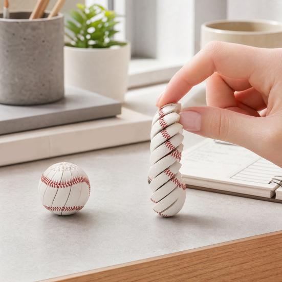 Yousheng 3D Printed Twisting Football Toy, Spiral Slippery Baseball Tennis Golf Basketball Toy, Stress Relief Rotating Fidget Sports Ball Desk Toy