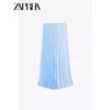 Zaprha 2025 New Arrival Pleated High Waist Elegant Simple and Fashionable Midi Skirt Skirt Long Drape 5029102