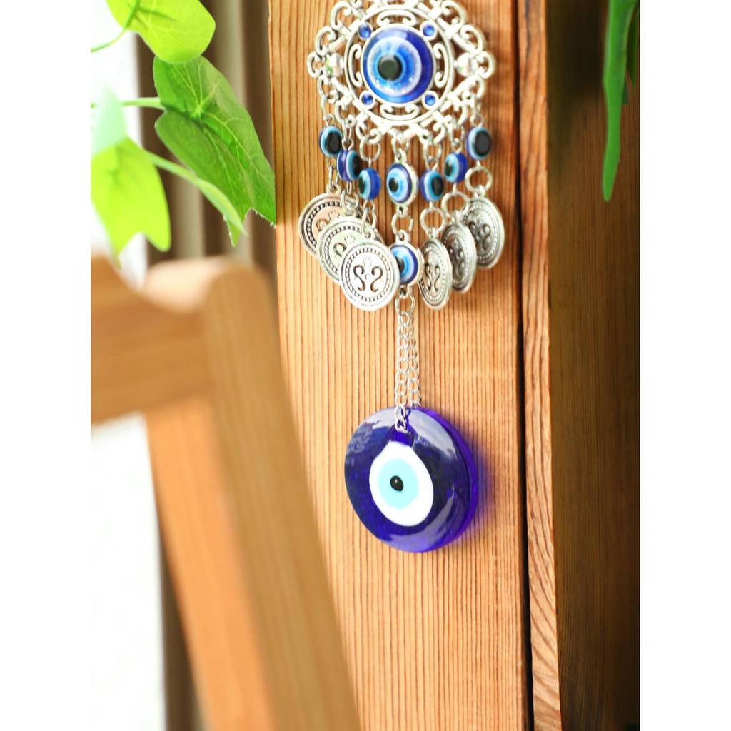 Boho Evil Eye Hanging Wall Decor Metal Pendant Wall Art Hanging Ornament Gothic Home Decor Garden Wind Chimes Outdoor Decoration