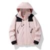 Color Block Loose Outdoor Hooded Jacket Men Women Trendy Casual Outerwear